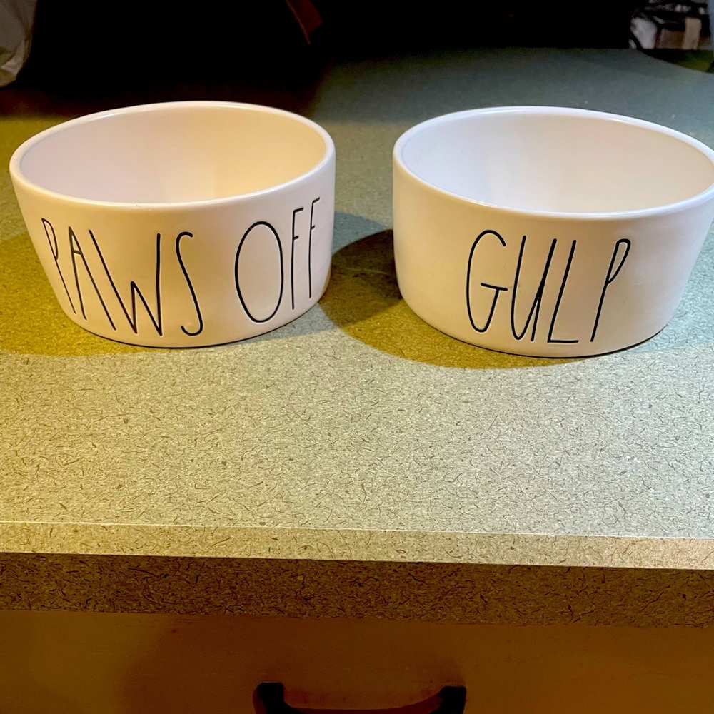 Rae Dunn pet bowls.  Gently used.